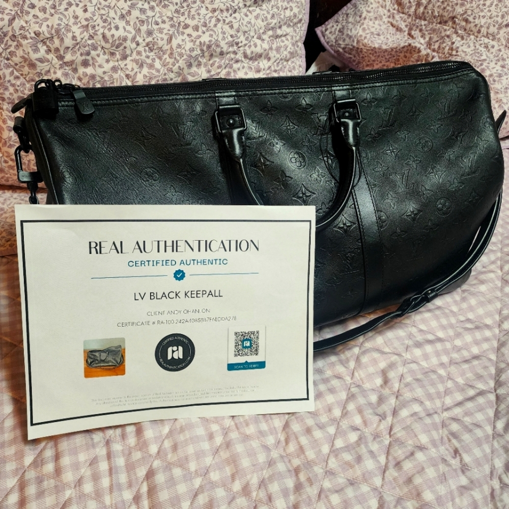 Louis Vuitton black monogram keepall 50